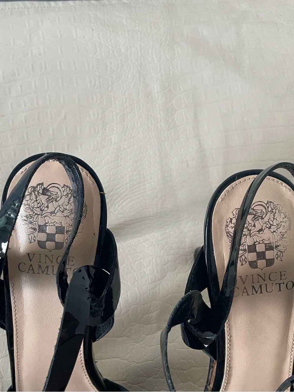 Vince Camuto Peppa Black Patent Platform Heels Size 8.5